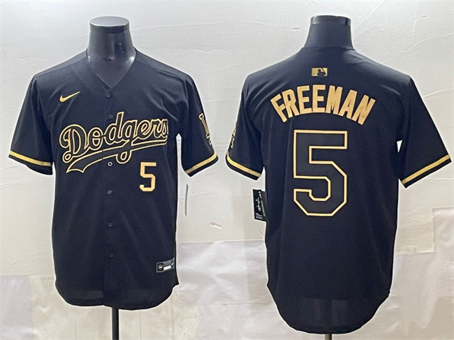 Men's Los Angeles Dodgers #5 Freddie Freeman Black/Gold Limited Stitched Jersey Men's Los Angeles Dodgers #5 Freddie Freeman Black/Gold Limited Stitched Jersey